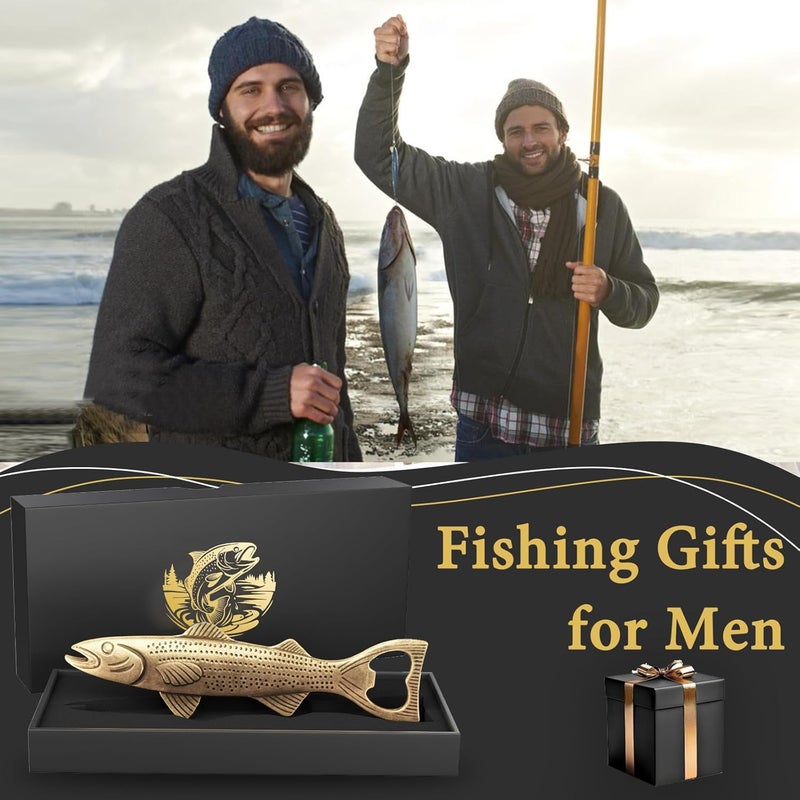 UPSIME Unique Fishing Gifts for Men, Vintage Beer Bottle Opener Fathers Day Birthday Christmas Valentine Gift for Him Dad Husband Grandpa Boyfriend - Image 3